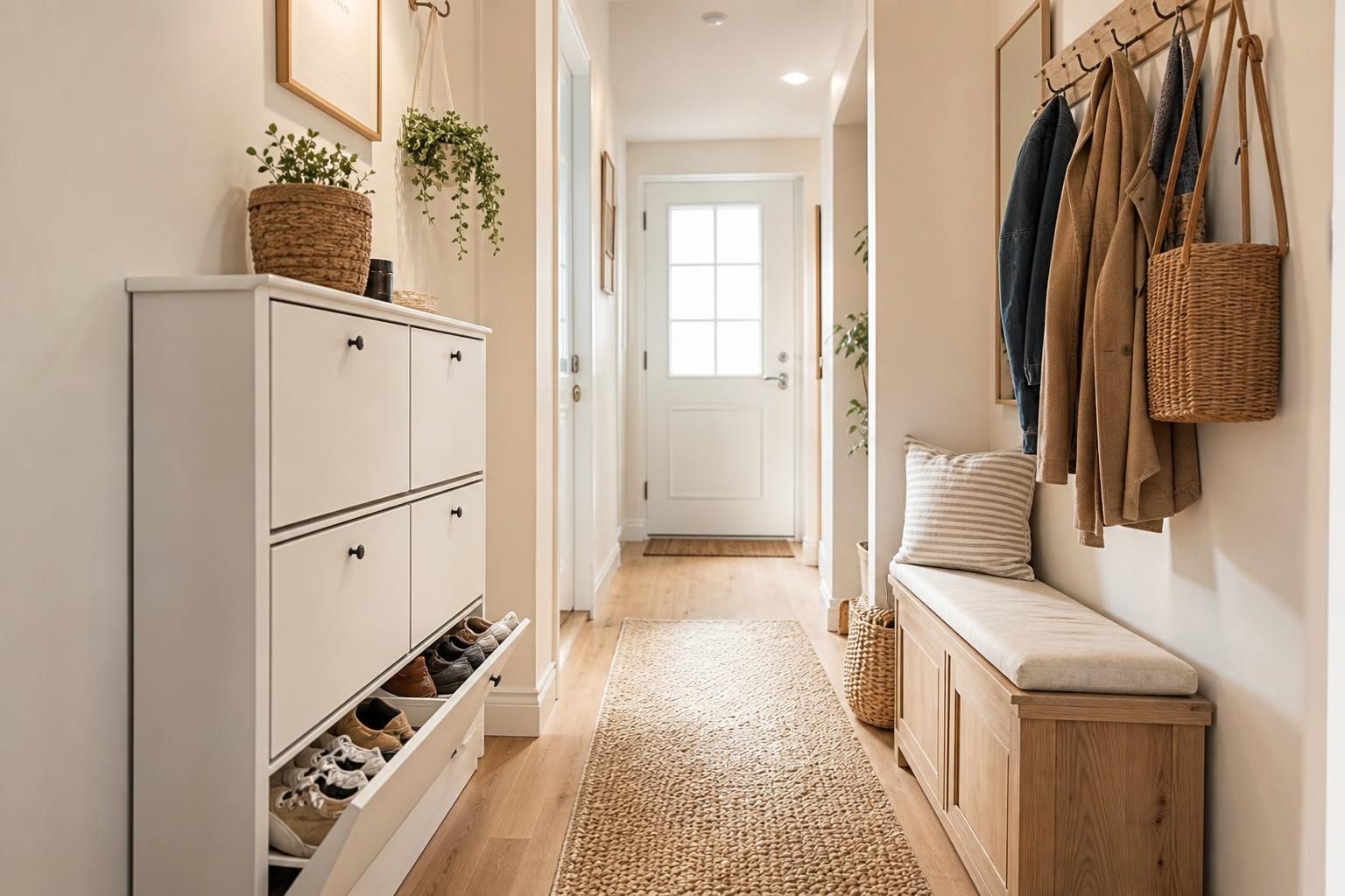 découvrez des astuces simples et pratiques pour aménager une petite entrée sans placard et optimiser le rangement de vos chaussures et manteaux avec style.