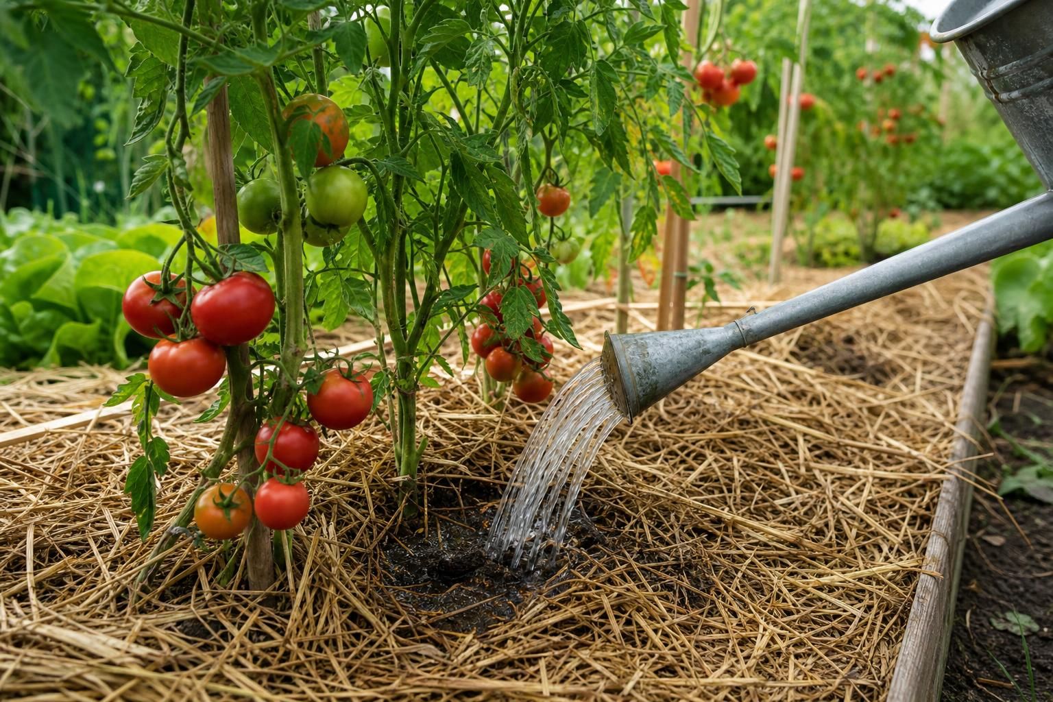 Comment arroser des tomates en pleine terre pour éviter les maladies et l’éclatement des fruits découvrez nos conseils pratiques pour arroser vos tomates en pleine terre efficacement, afin de prévenir les maladies et l’éclatement des fruits, et ainsi obtenir une récolte saine et abondante.