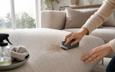 Comment enlever une tache de graisse ancienne sur un canapé en tissu non déhoussable