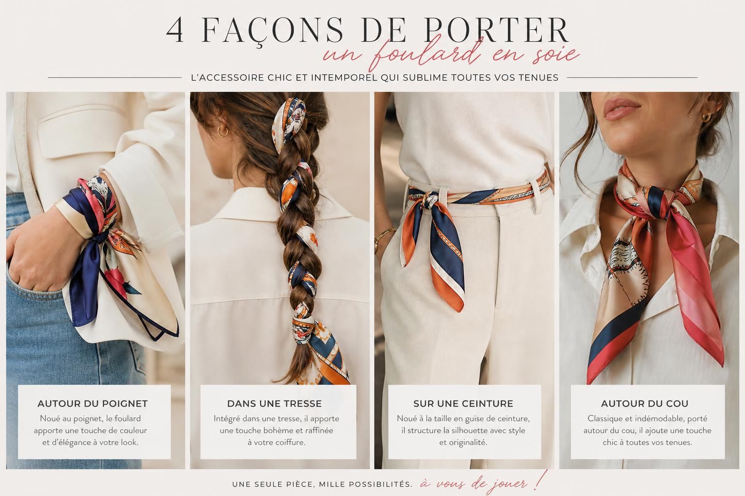 découvrez comment porter un foulard en soie de manière élégante et moderne, en évitant un style trop classique grâce à nos conseils tendances et astuces originales.