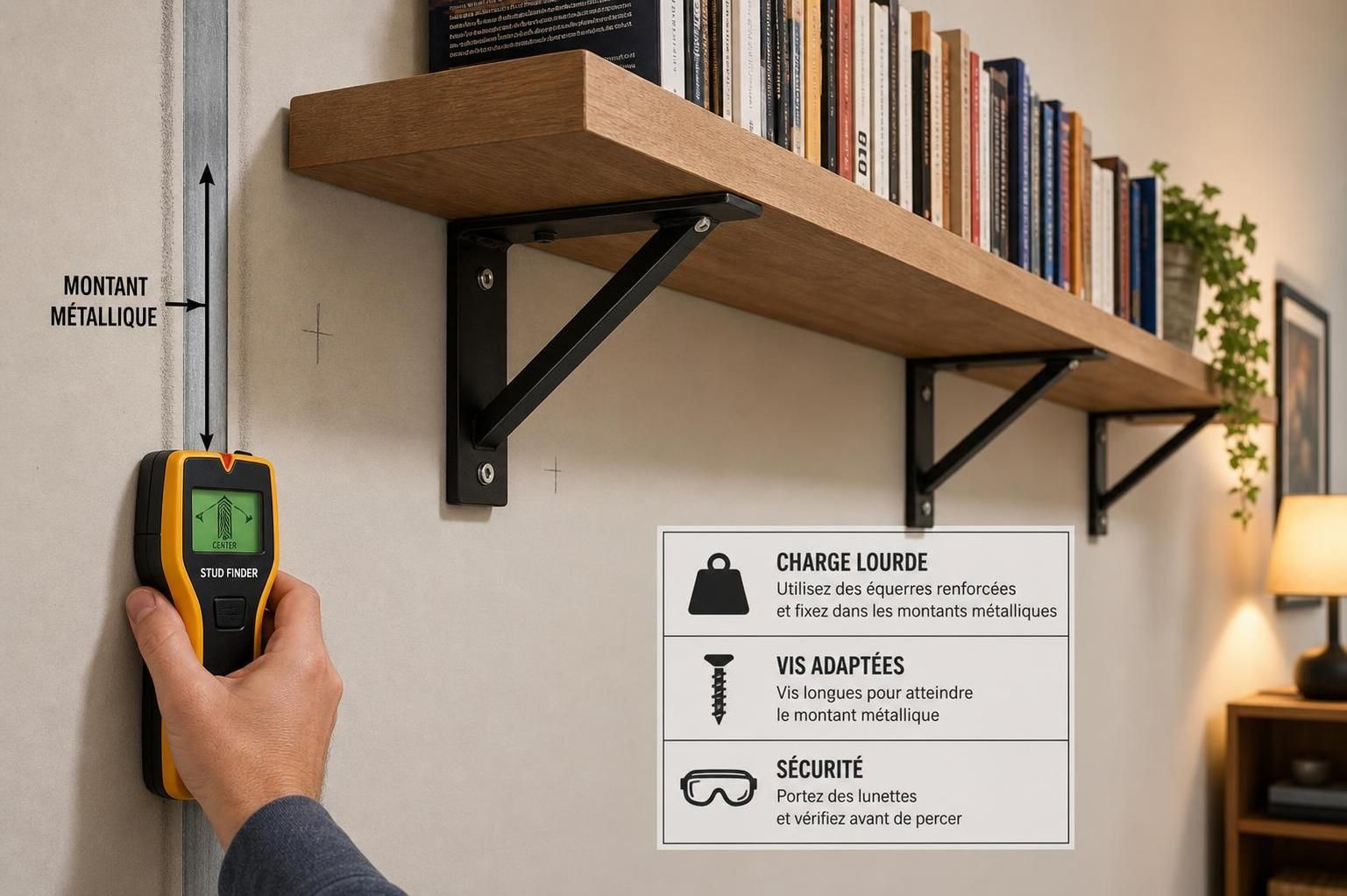 découvrez comment installer solidement une étagère lourde sur un mur en placoplâtre pour éviter qu'elle ne tombe, grâce à nos conseils pratiques et astuces de fixation.