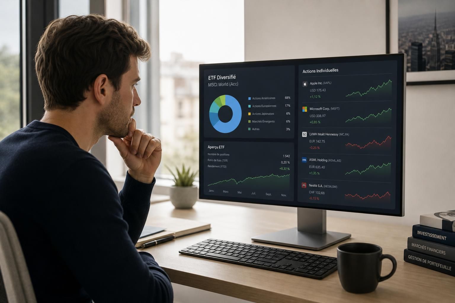 découvrez les avantages et inconvénients des etf et des actions individuelles pour bien choisir votre investissement lorsque vous débutez en bourse.